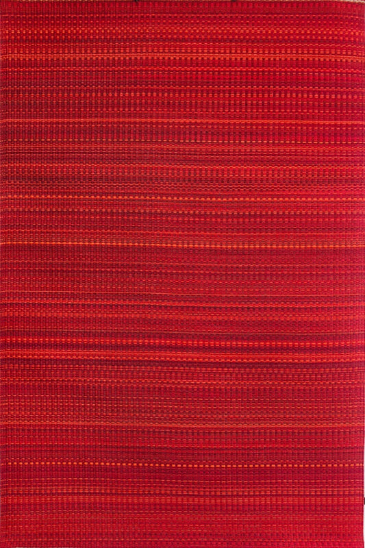 Warm Red Rug-Recycled Plastic by Mad Mats