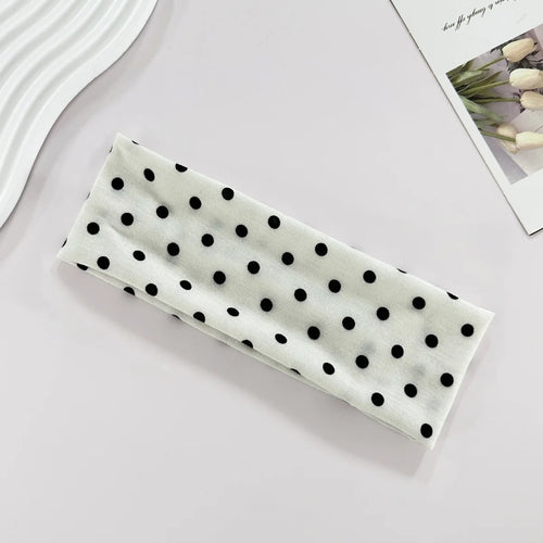 1pc Polka Dot Yoga Elastic Headband – Fashionable Dot-pattern Makeup