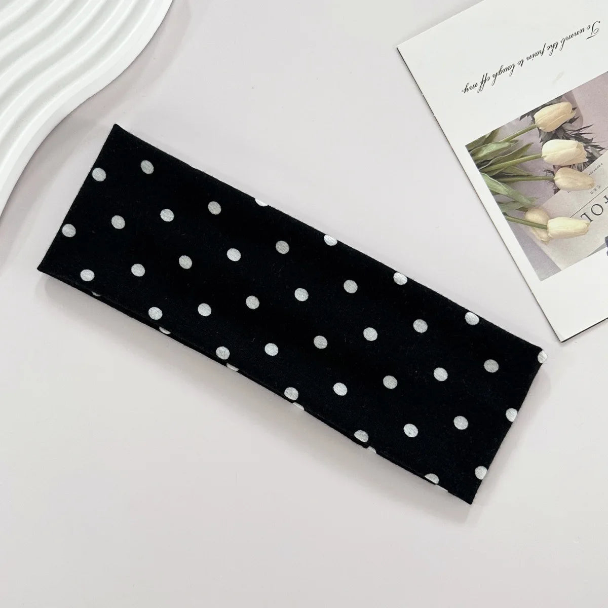 1pc Polka Dot Yoga Elastic Headband – Fashionable Dot-pattern Makeup