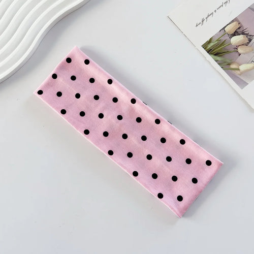 1pc Polka Dot Yoga Elastic Headband – Fashionable Dot-pattern Makeup