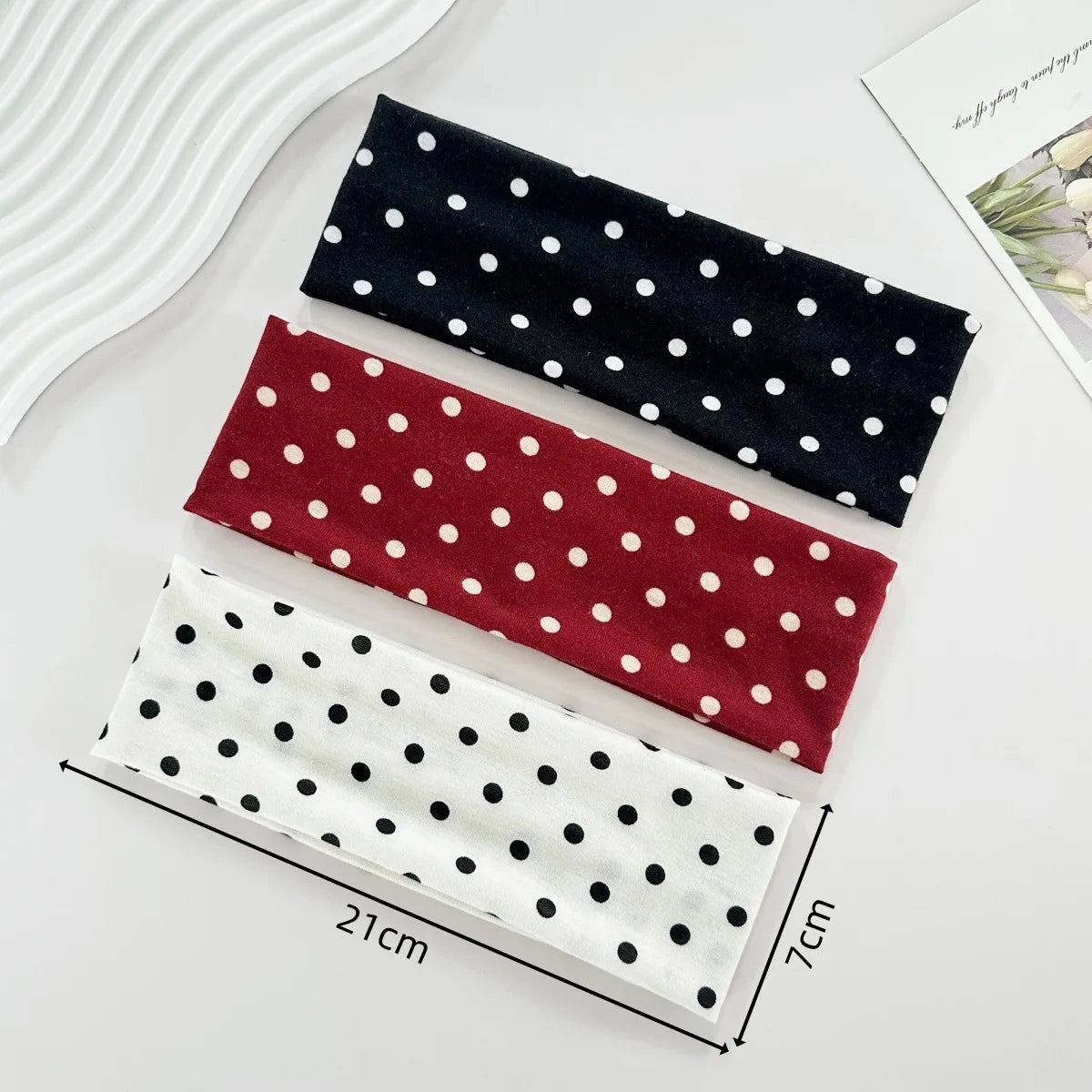1pc Polka Dot Yoga Elastic Headband – Fashionable Dot-pattern Makeup