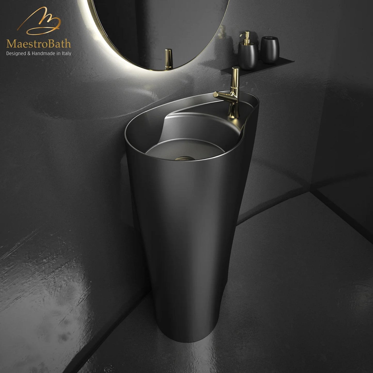 SEI Contemporary Pedestal Sink-MaestroBath Designer Edition