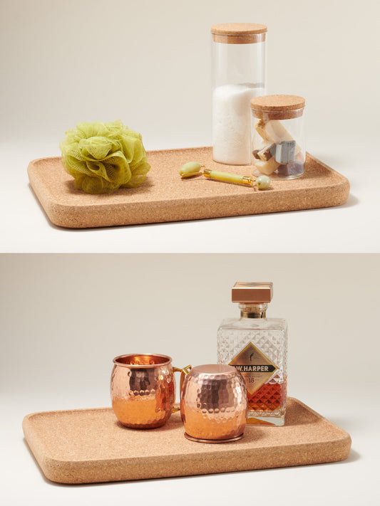 Rectangular Cork Tray – Zero-Waste, 10.5x16.5", Modern Home
