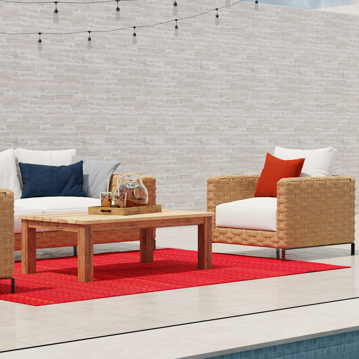 Warm Red Rug-Recycled Plastic by Mad Mats