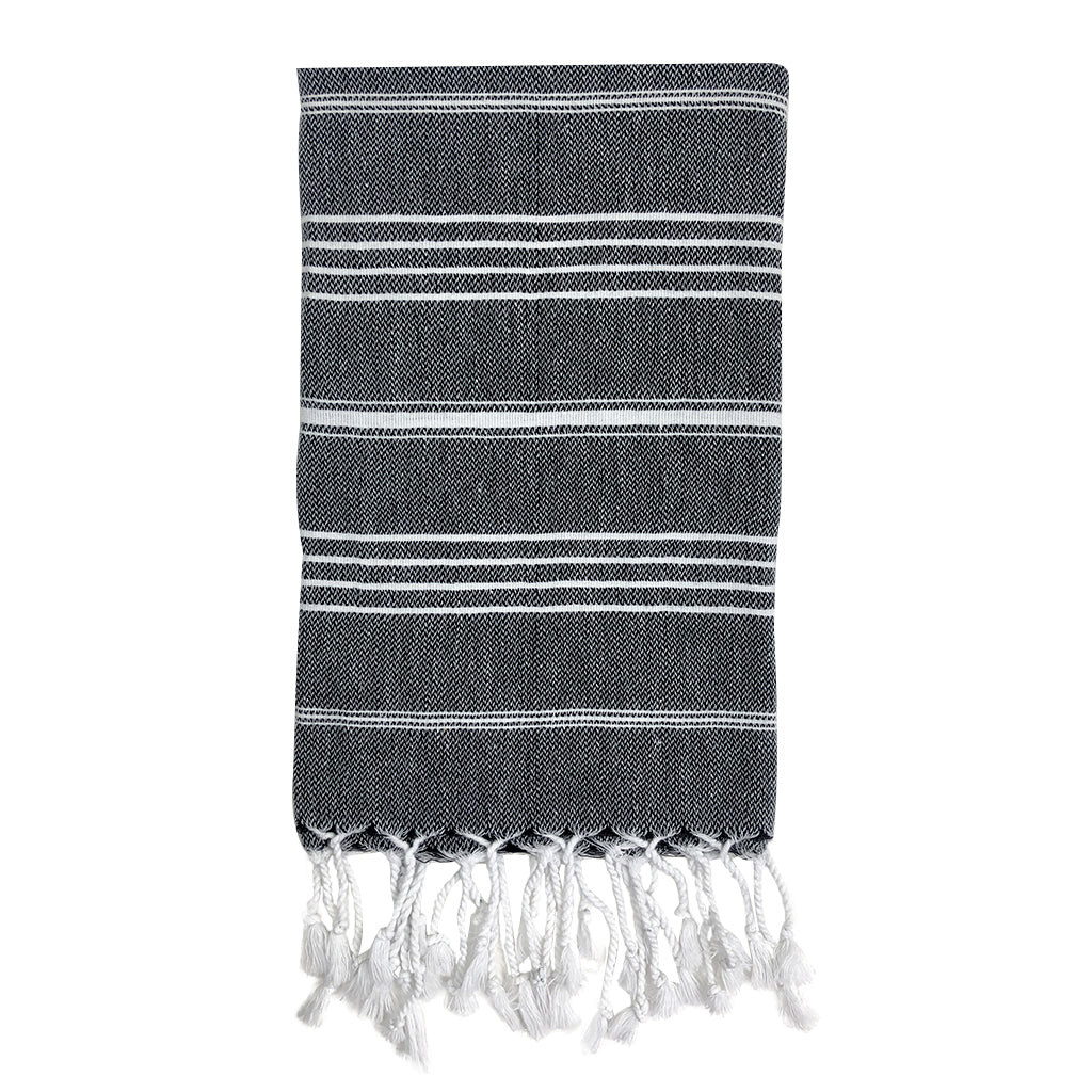 Classic Turkish Hand Towel – 100% Cotton, Hand-Knotted Fringe