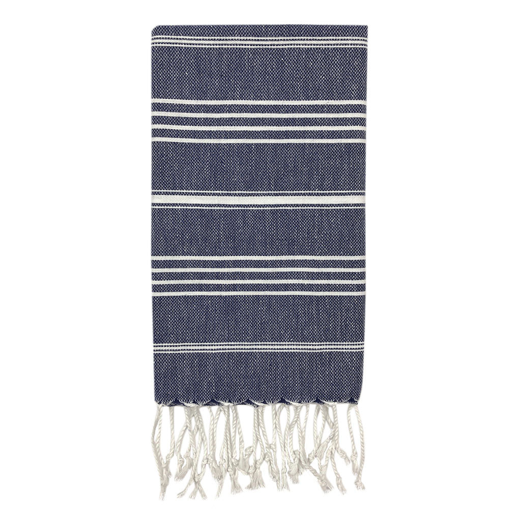 Classic Turkish Hand Towel – 100% Cotton, Hand-Knotted Fringe