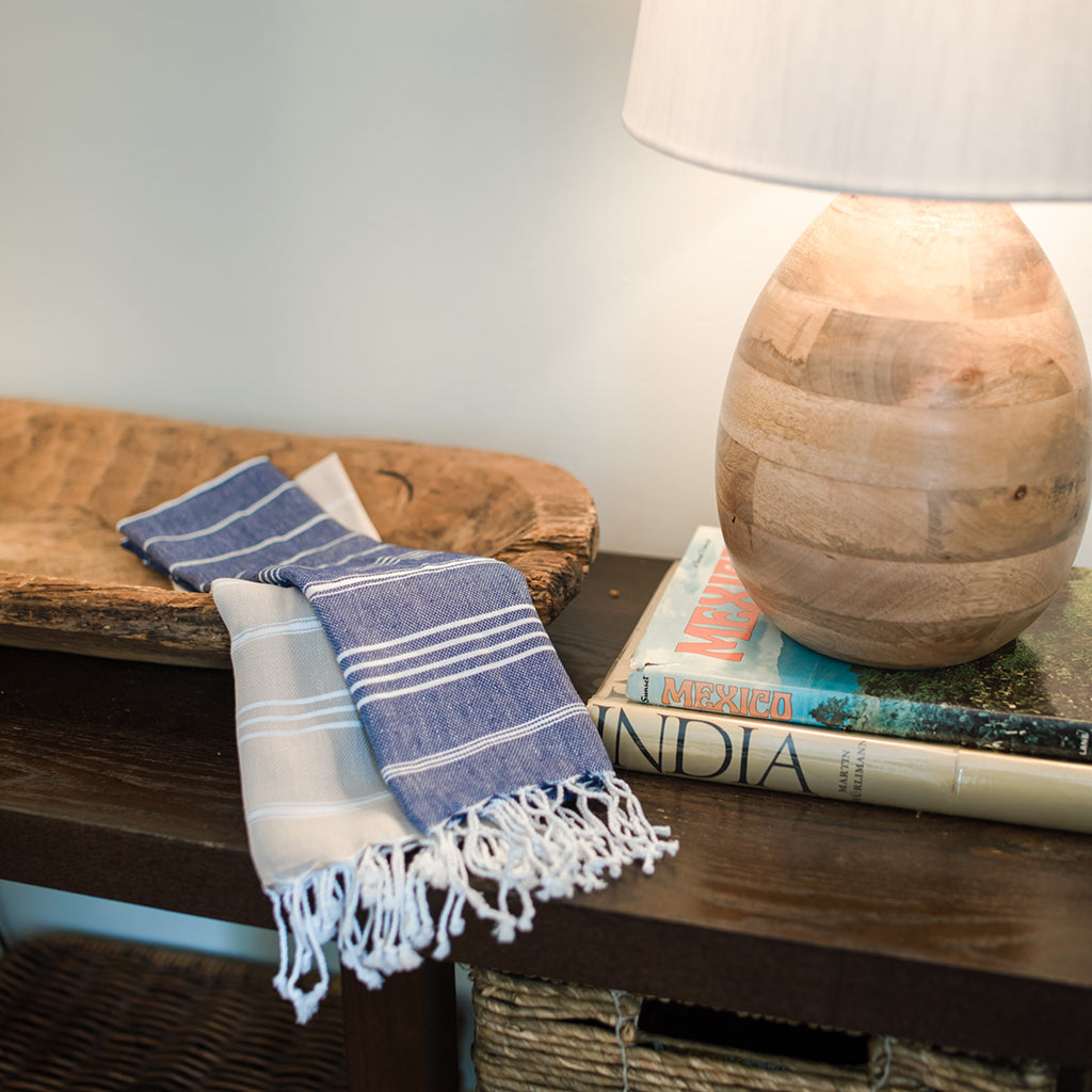 Classic Turkish Hand Towel – 100% Cotton, Hand-Knotted Fringe