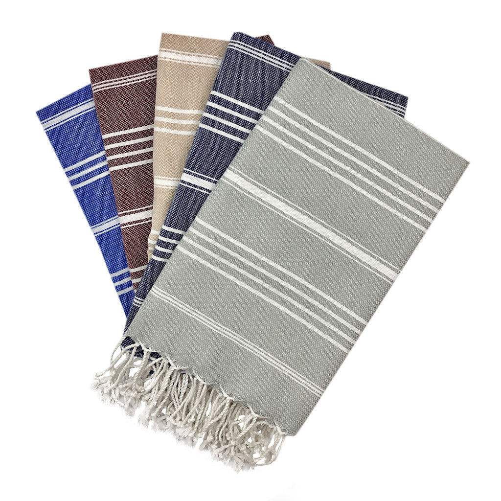 Classic Turkish Hand Towel – 100% Cotton, Hand-Knotted Fringe