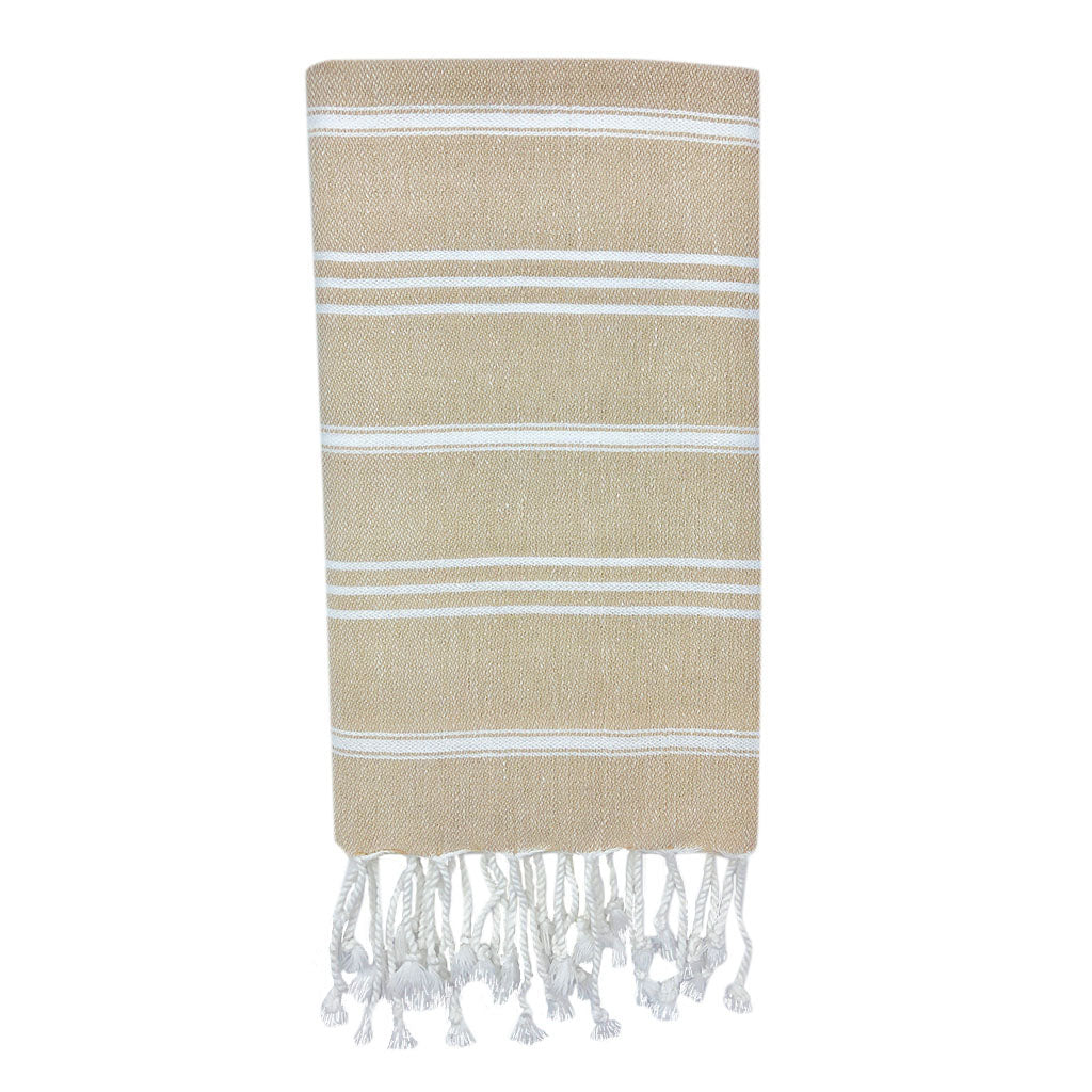 Classic Turkish Hand Towel – 100% Cotton, Hand-Knotted Fringe